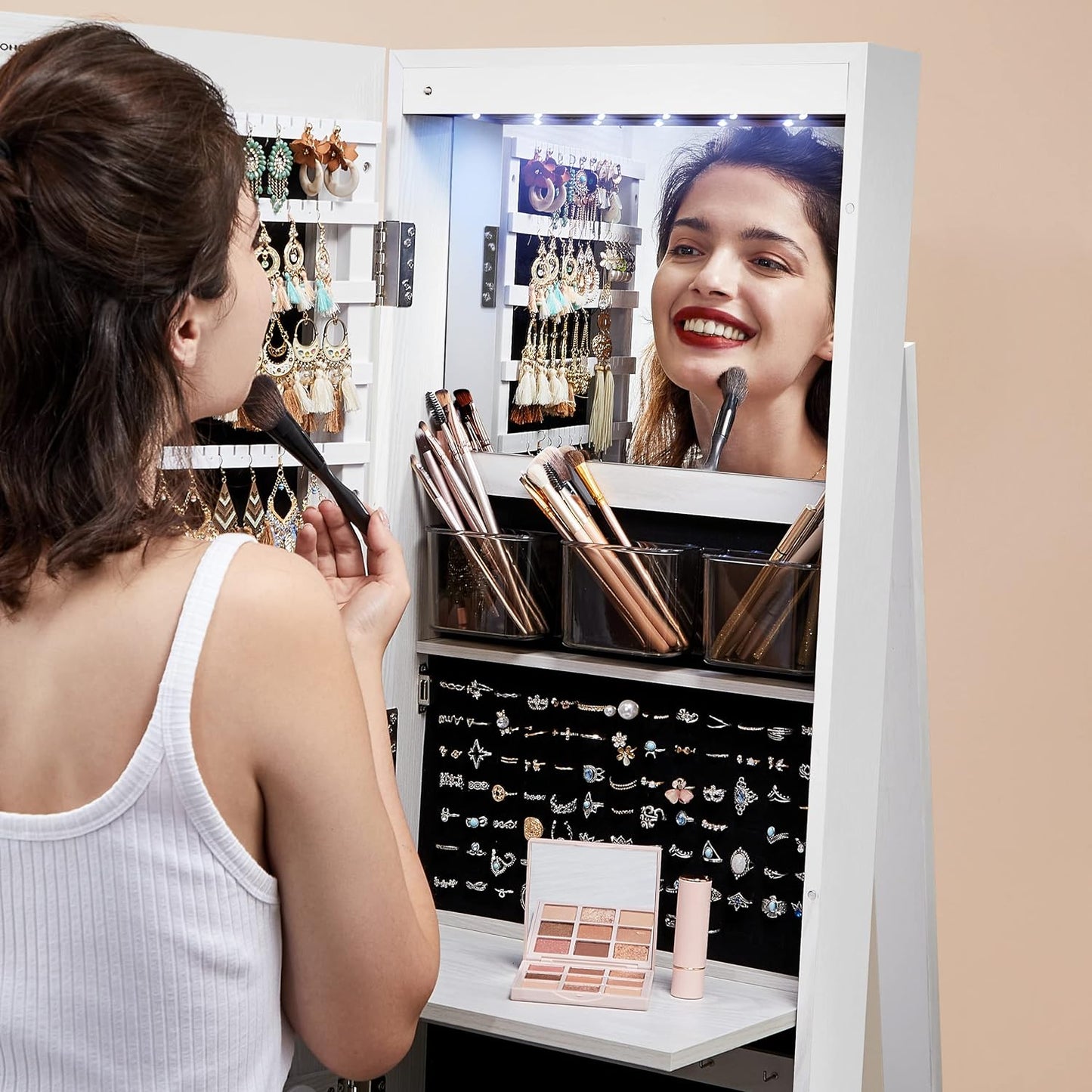 Espejo Joyero 3 en 1 con luces led.